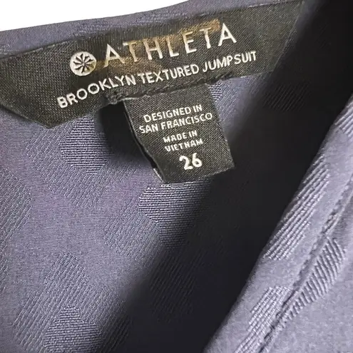 Athleta Brooklyn Textured Jacquard Leopard Medieval Violet Jumpsuit Size 26