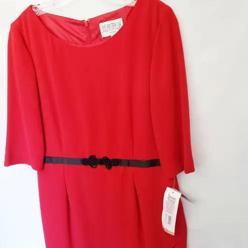 Julian Taylor Y2K Midi Womtens Dress Sz 10 Holiday Wrap Career Classic Retro