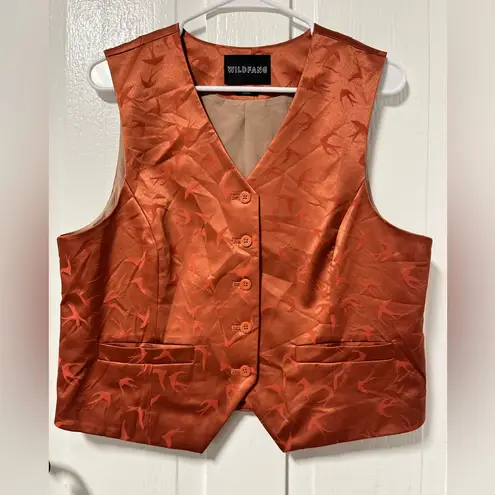 WildFang Terracotta Orange Swallow Bird Unisex Empower Vest size Large