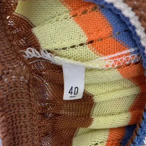 Missoni Multicolor Pointelle Knit, zig zag classic top. 40/4