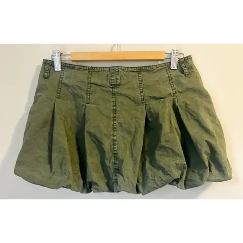 NWOT Witty Fox Bubble Hem Utility Mini Skirt Military Green Women's sz 27 or S/M Size M