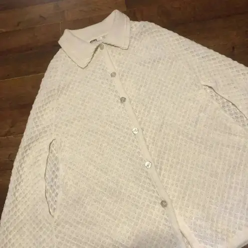 VTG Montgomery Ward Sweater Poncho Buttons Blanket Stitch Cottage Core OS Size undefined