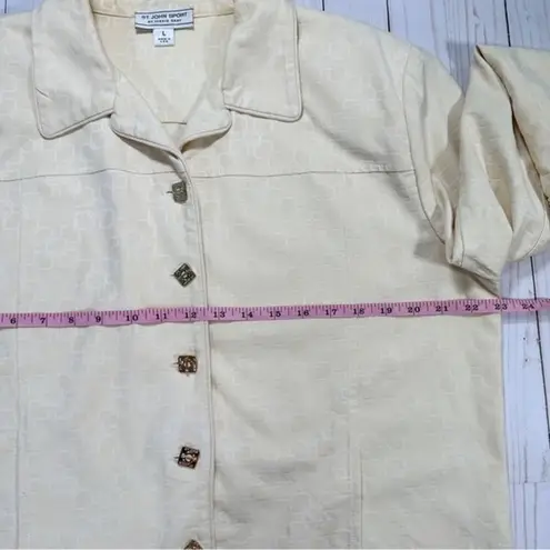 St. John Womens Size Large Vintage Designed Button Long Sleeve Collared Jacket