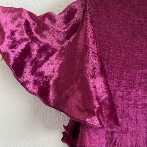 Vintage Corky Craig California Maroon Velour Dress Maxi Small