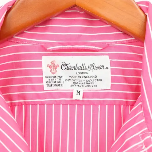 Turnbull & Asser Women's Striped Pink White Nightshirt Sleep Shirt Pajamas M Size M