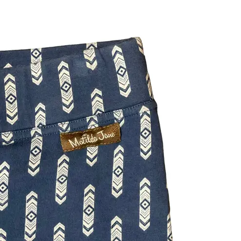 Matilda Jane Leggings Size Small Blue White Geometric Pattern Stretch 28X23