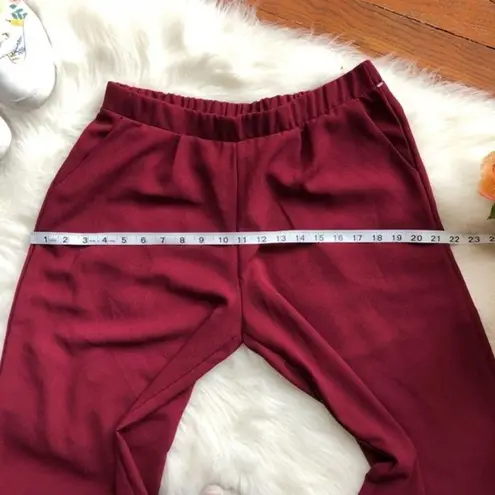 Wine Burgundy Wide Leg Cropped Coulettes NWOT Size undefined