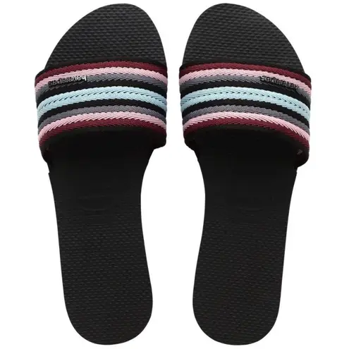 Havaianas Women's You Malta Mix Slide Sandal, Size 10, Black/Multi, NWT