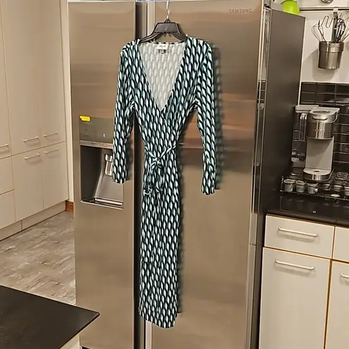 Diane Von Furstenberg 💕DVF x TARGET💕 Long Sleeve Midi Arrow Geo Green Wrap Dress XL