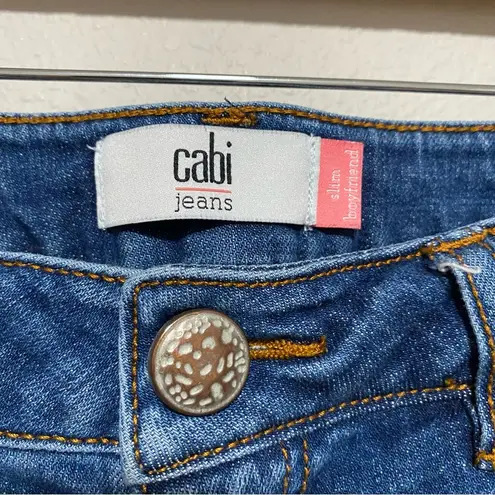 CAbi  Slim Boyfriend Patchwork Raw Hem Jeans