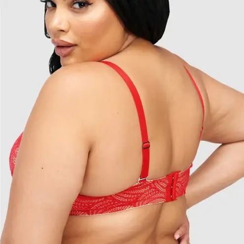 Frederick's of Hollywood Red Exxtreme Cleavage Tuxedo Lace NWT 32D Full Figure