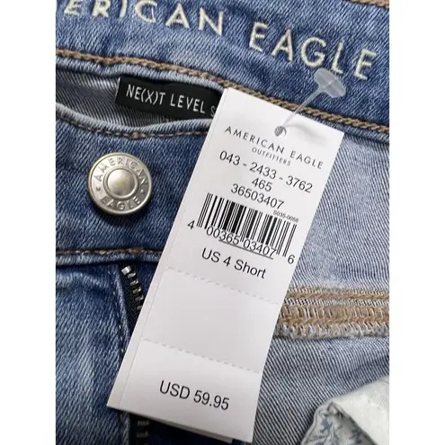 American Eagle  4 Short Jeans Hi-Rise Jegging Crop - Light Washed Distressed  NWT