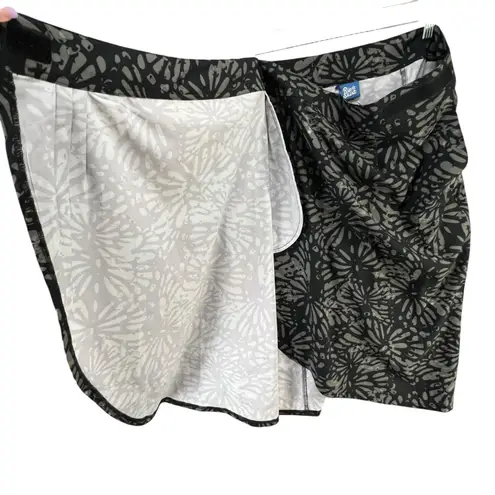 RipSkirt Hawaii Wrap Skirt Womens XL Charcoal Shibori Butterfly Length 3 Beach Black