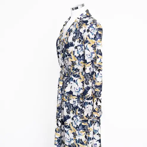 Kay Unger - Abstract Print Long-Sleeve Midi Dress