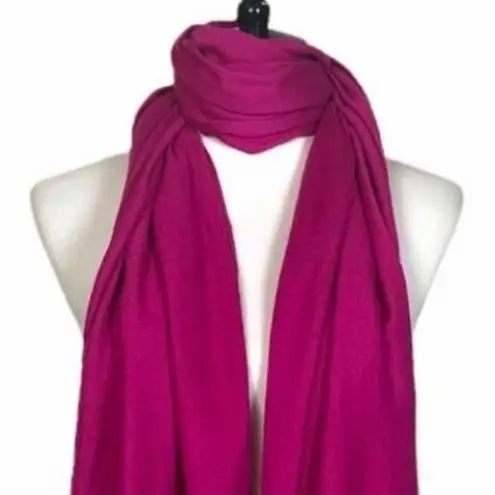 Women’s Bundle 3 Oblong Scarfs Solid Color Fringe Pink Peacock Blue Hot Pink