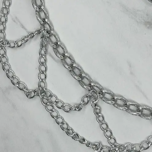 Draped Silver Tone Metal Chain Link Belt Y2K XS/Small XS/S ✨