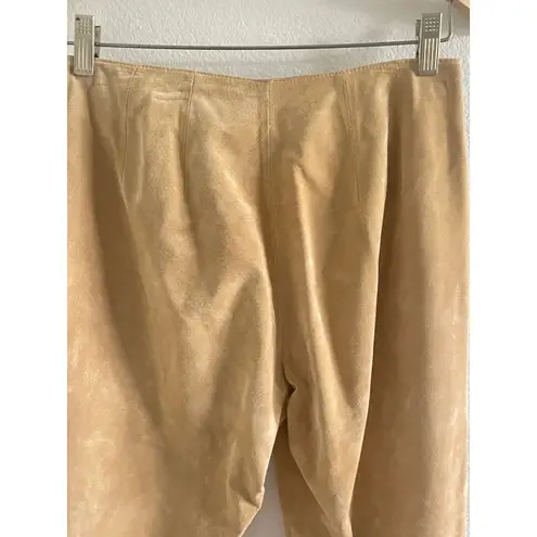 Yvonne Marie Suede Pants Size 4 Sand Beige Genuine Leather Western Slim Straight Tan