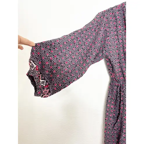 Anthropologie NAT by Natalie Martin Nico Wrap Duster Dress Floral Maxi Medium Purple