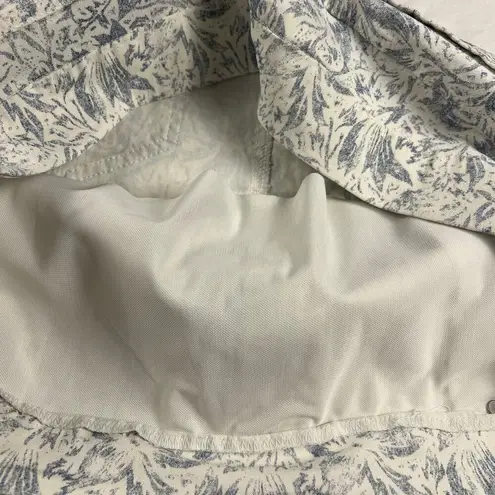 Mario Serrani Comfort Stretch Cuff Capri Pants Toile Print Blue/White Size XL