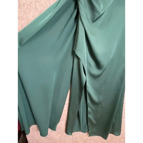 Azazie One Shoulder Emerald Green Formal Gown Bridesmaid Dress Size C