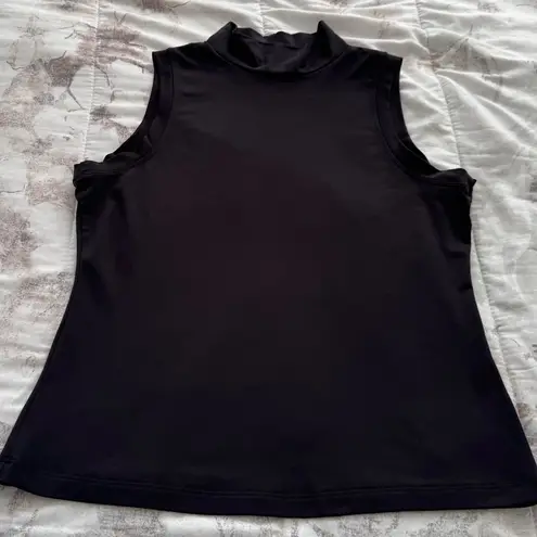Vintage Lucy Perida black high neck sleeveless top, size L Made in USA stretchy Size L