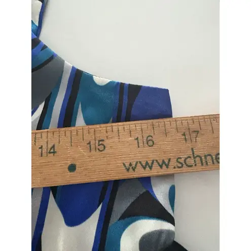 Vintage B Wear Y2K Satin Cami Babydoll Tank Top Fairy L Blue Black Swirl Empire Size L