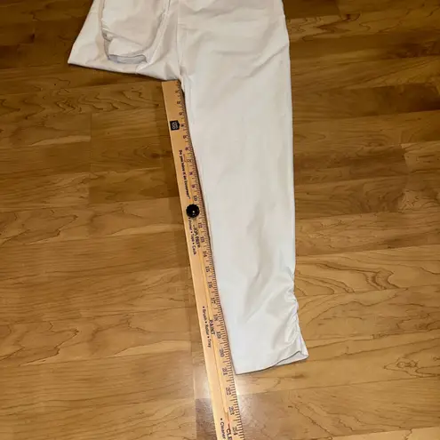 Soft Surroundings White Crop Leggings High Waist Ruched Ankle Size S