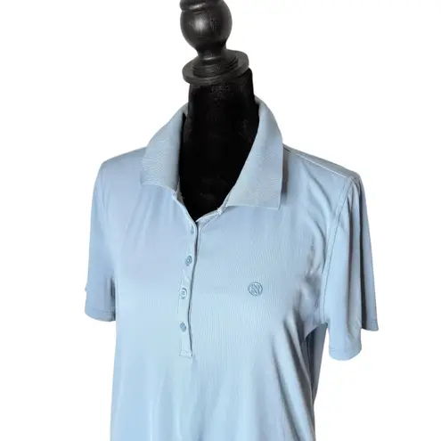 G/FORE Womens Tech Nylon Ribbed Golf Polo Size M Blue Performance Activewear Blue Size M