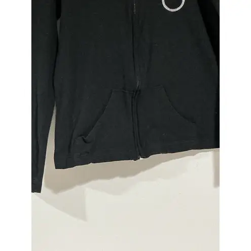 Woman’s In Your Face Apparel Black Medium zip Up Hoodie Rhinestone Bride