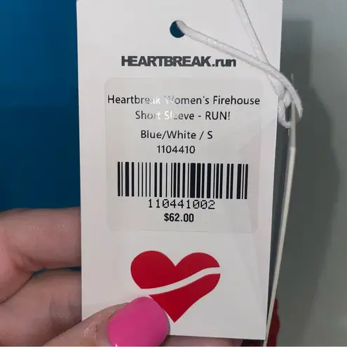 Heartbreak Blue Firehouse Moisture Wicking Short Sleeve T Shirt Size Small Blue