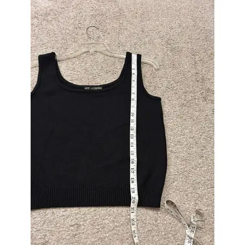St. John Basics Black Knit Sweater Top Tank Size Medium M