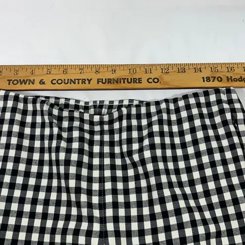 J.JILL COTTON STRETCH ANKLE PANT ZIP POCKETS WOMEN 10 BLACK/WHITE PLAID NEW A67 Black