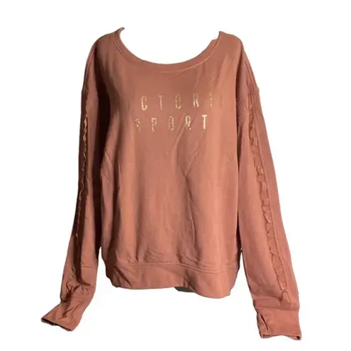 Victoria Sport Athleisure Cozy Rose Pink Crewneck Pullover Size Large