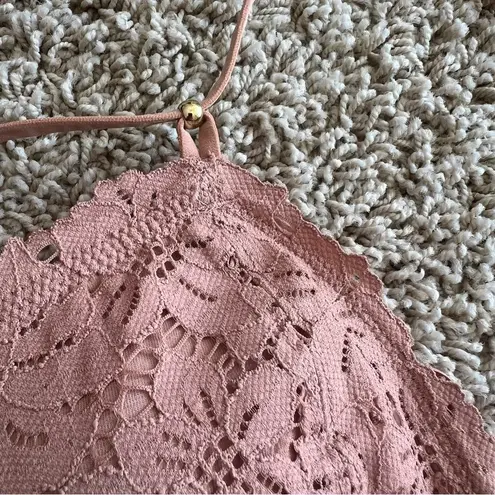 Aerie New With Tags  Bralette Bra Women’s Size Large Taupe Lace M4