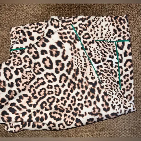 Aerie  Real Soft Trouser Pajama / Lounge pants size large leopard & green stripe