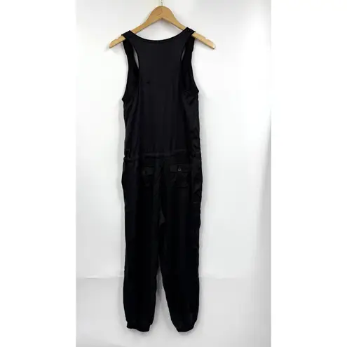 Guess  Jumpsuit Womens Silk‎ Sleeveless Pockets Drawstring Y2k Black Size Medium
