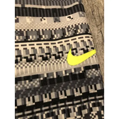 Nike  Pro Small Leggings Gray Yoga Pants Compression Geometric Stretch‎ Athletic