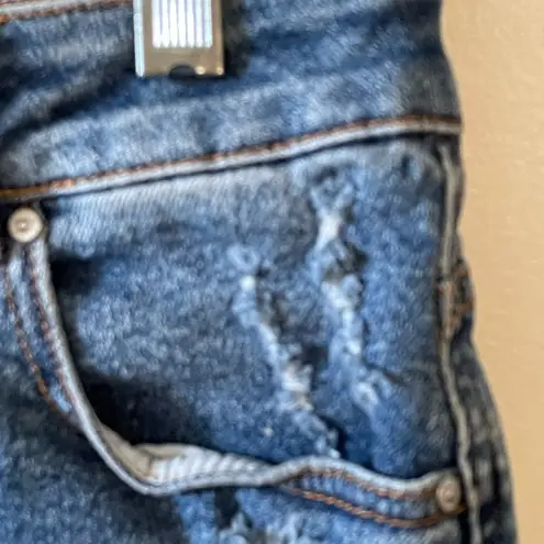 Wax Jean Distressed Denim Jean Skirt