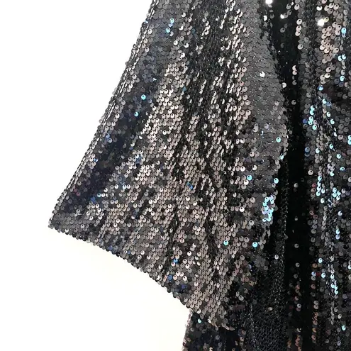 Raga • Black Sequin Open Front Cardigan • Size 1X