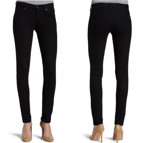 James Jeans Twiggy In Black Cat Skinny Jean Dry Aged Denim Women’s Size 27