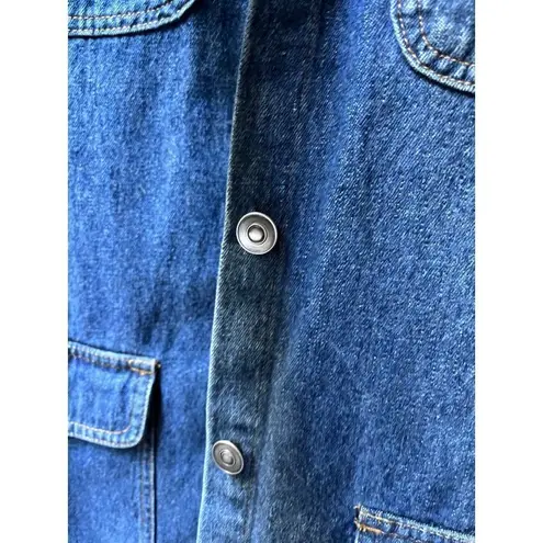 Cherokee  womens denim cotton long sleeve trench car coat Size Medium with flaws