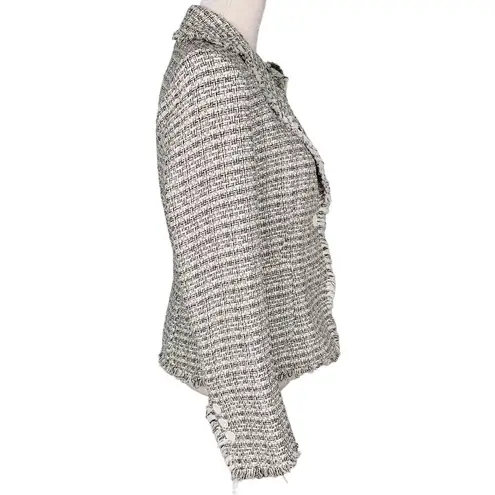 Anne Carson Silk Blend Blazer M Black White Plaid New