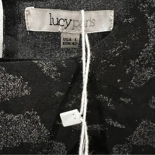 Lucy Paris NWT Black and Grey Sleeveless shirt SIZE L