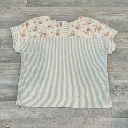 Madewell  x The New Denim Project Patchwork Stripe Short Sleeve Top S46