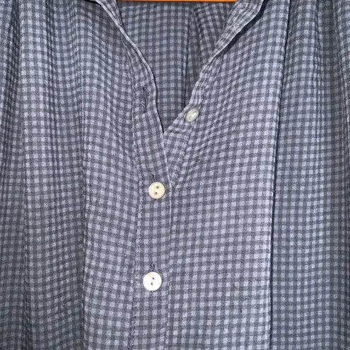 Hatch Maternity Blue Checkered Gingham Shirt Dress Tunic Garment Size 1 (Small)