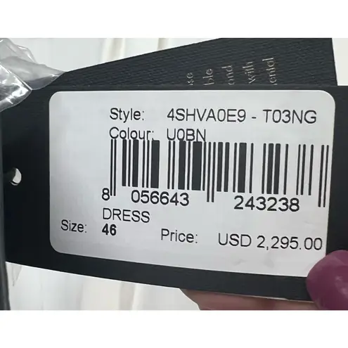 Giorgio Armani Cady Wrap Midi Dress 46 US 10 White Cap Sleeve Timeless Luxury