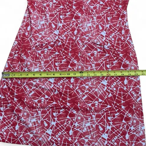 IBKUL COLLEEN Sleeveless Dress Size S UPF 50 Quick Dry Pink Roses Animal Print Red Size M