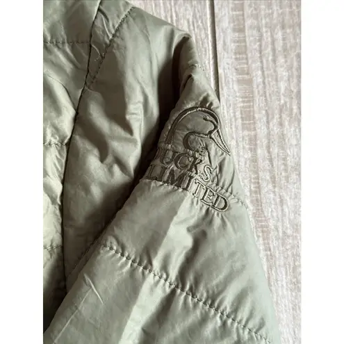 Ducks Unlimited Quilted Jacket Women's XXL Lightweight Coat Puffer Army Green