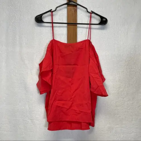 Blaque Label  Red Sleeveless Off the Shoulder 100% Tencel Blouse Size L