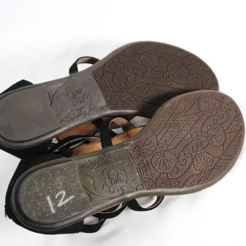 None Classic Boho New Black Sandals Gold Detail Beading Size 9